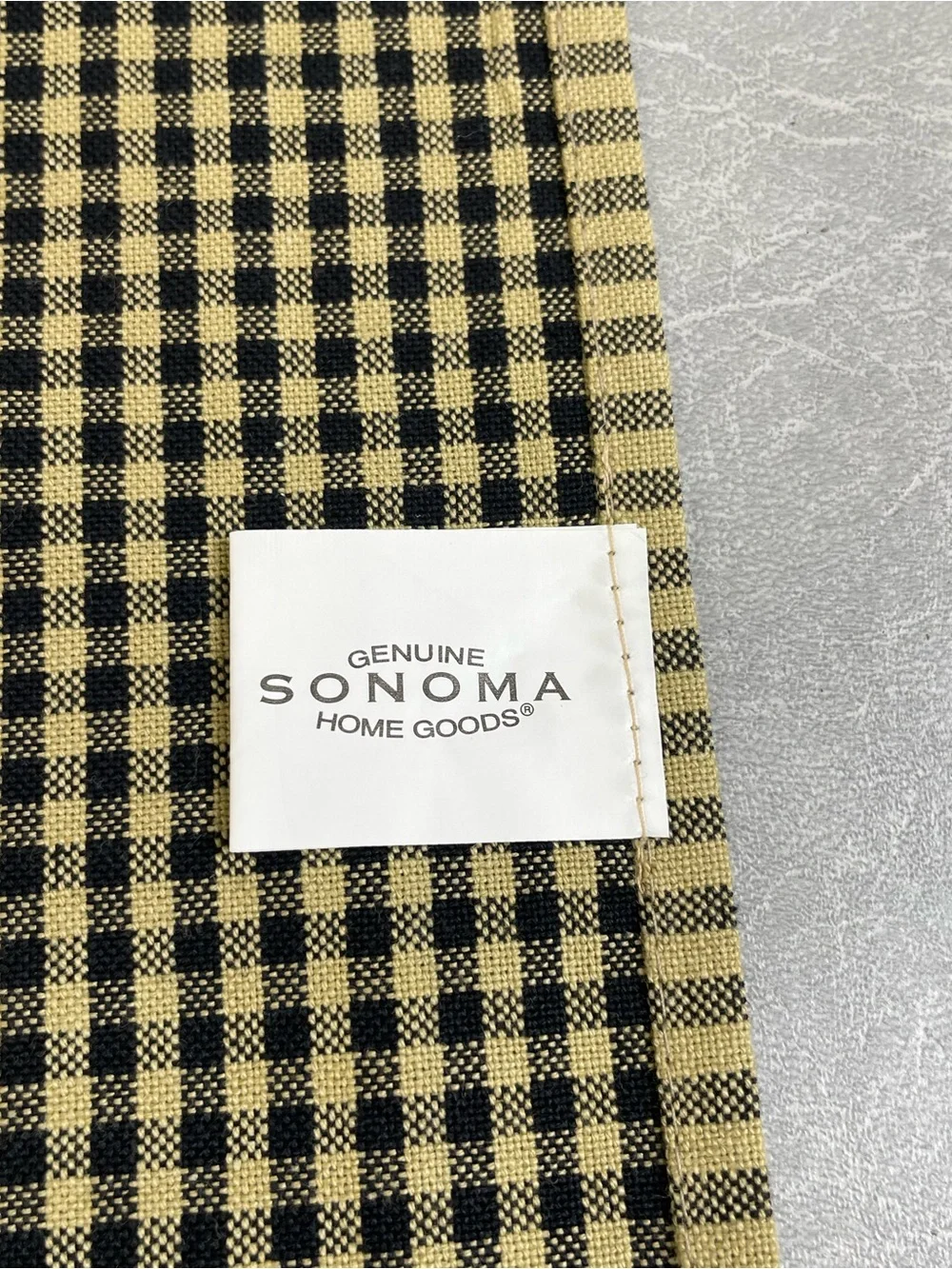 Sonoma 100% Cotton Black & Cream Gingham Kitchen Towel Halloween Theme